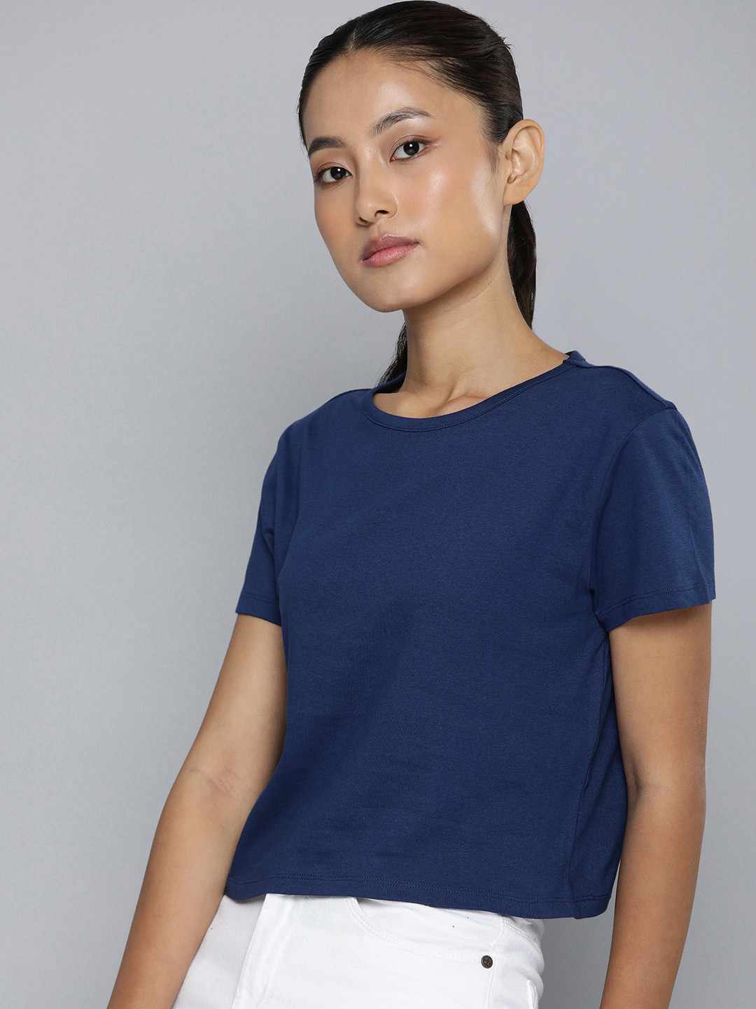 ether Solid Slim Fit Cotton T-shirt