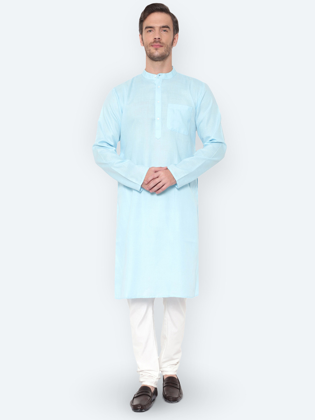 Latest Chikan Garments Mandarin Collar Long Sleeves Kurta