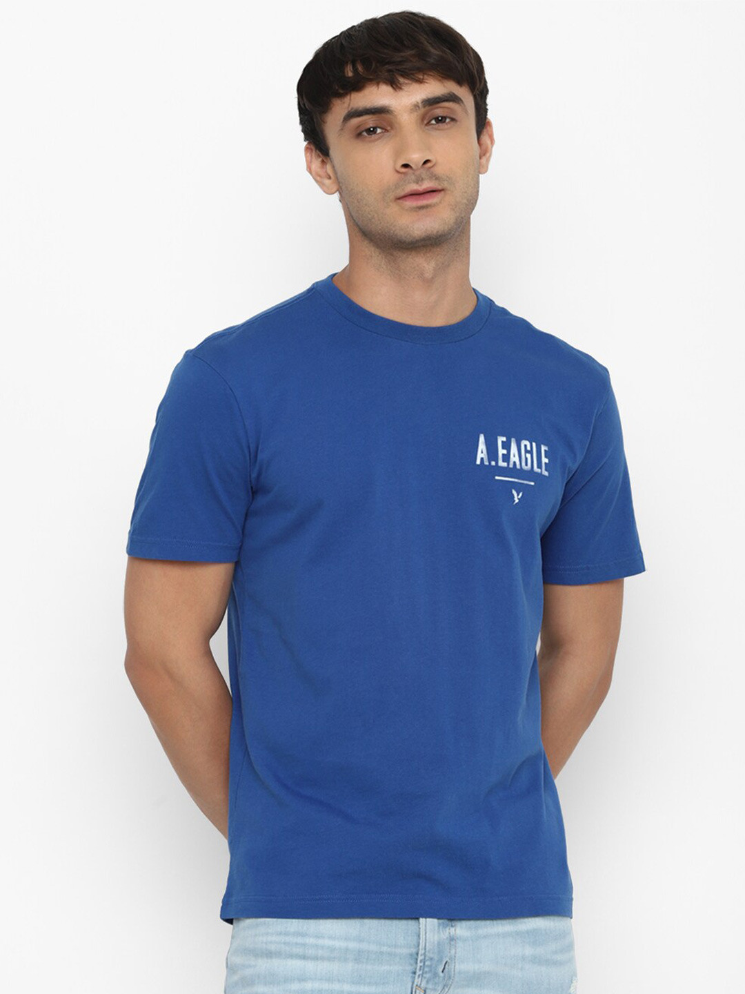 AMERICAN EAGLE OUTFITTERS Round Neck Typographic Printed Cotton T-shirt