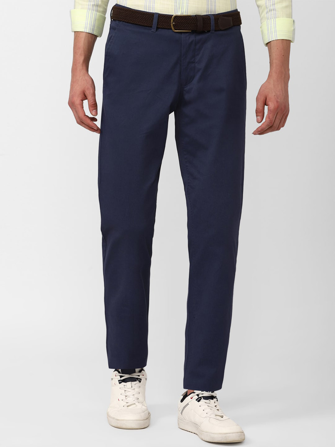 SIMON CARTER LONDON Men Mid-Rise Slim Fit Plain Trousers