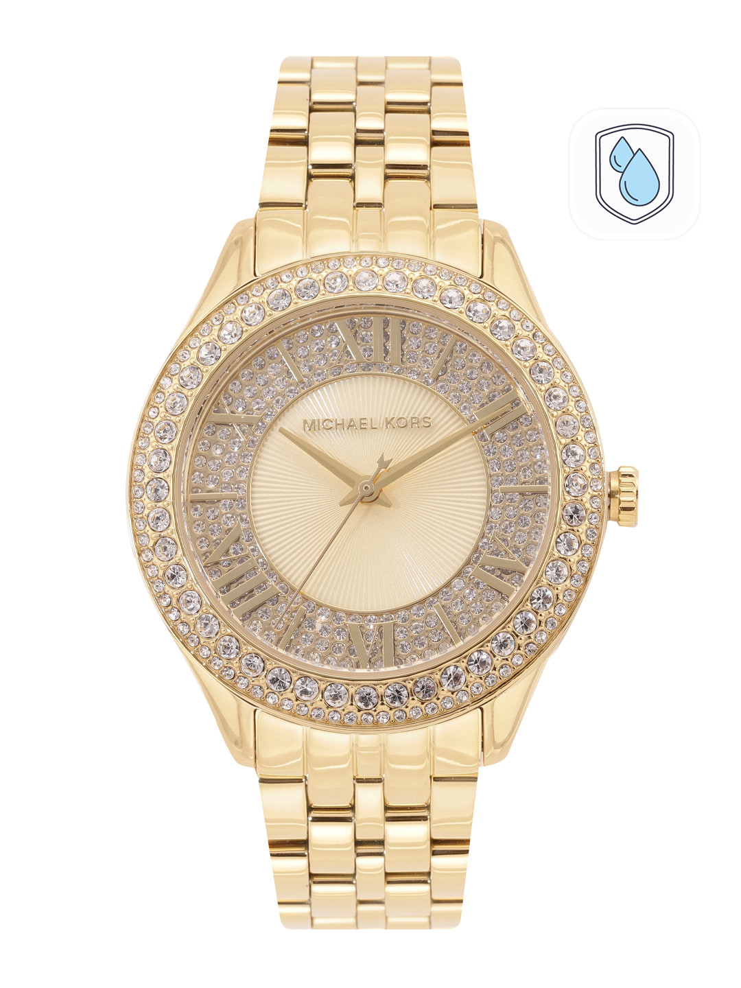 Michael Kors Women Embellished Dial & Stainless Steel Bracelet Style Analogue Watch MK4709