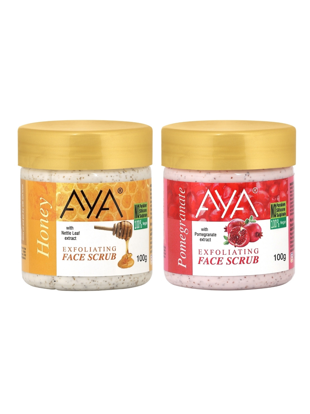 AYA Set Of 2 Honey & Pomegranate Exfoliating Face Scrubs - 100 ml Each