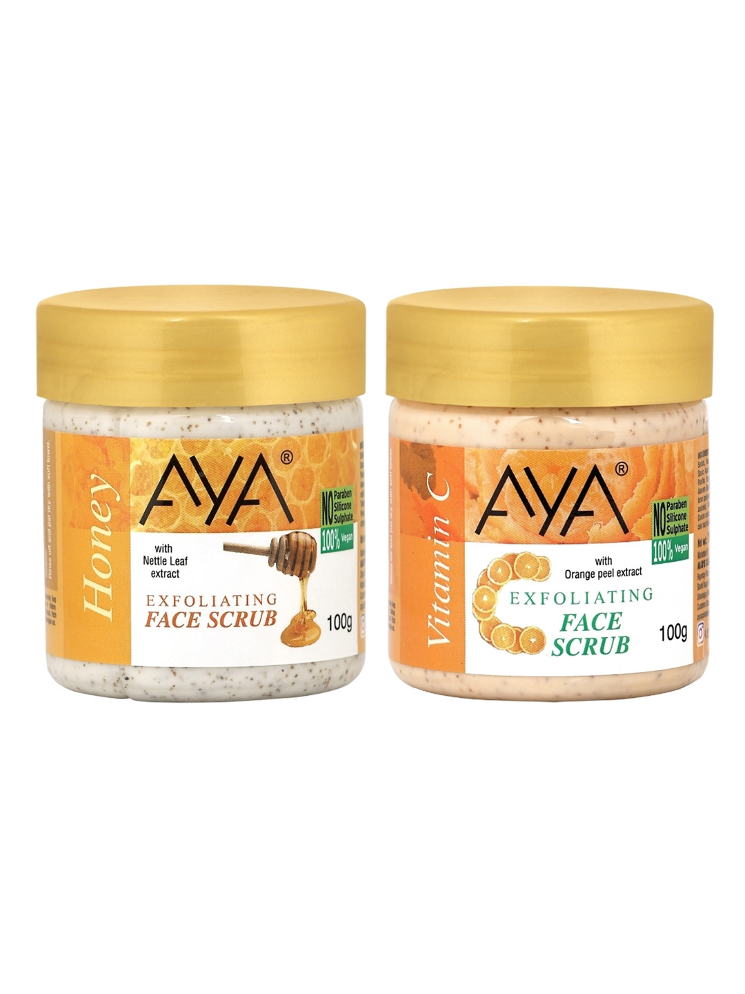 AYA Set of Honey & Vitamin C Exfoliating Face Scrubs - 100 ml Each