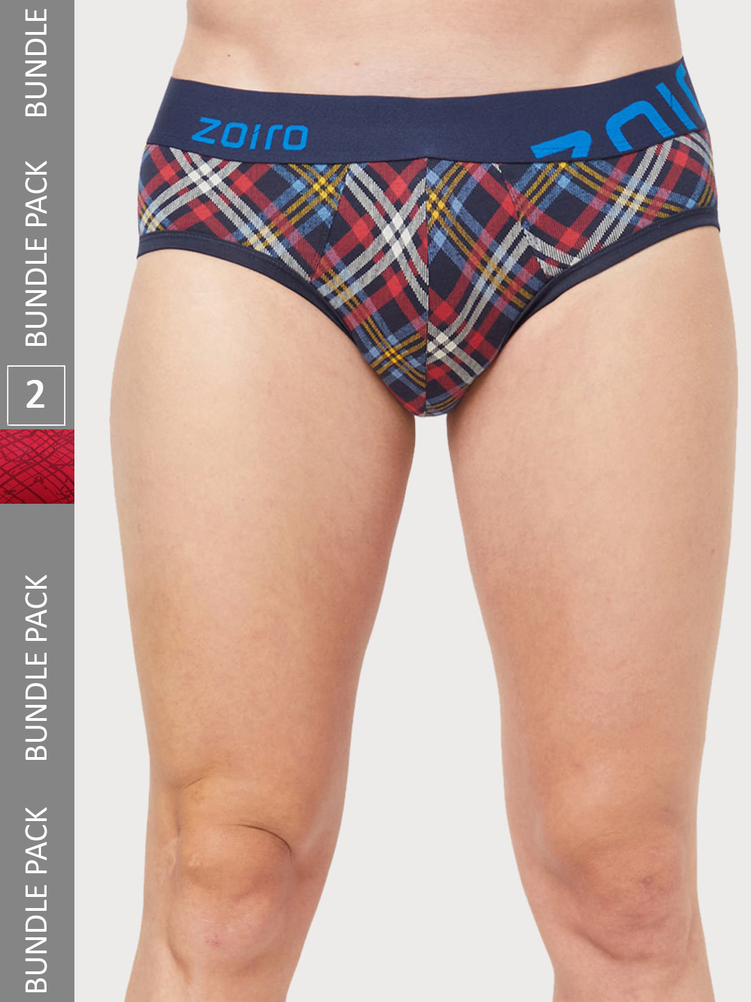 Zoiro Men Pack Of 2 Printed Anti Pilling Basic Briefs