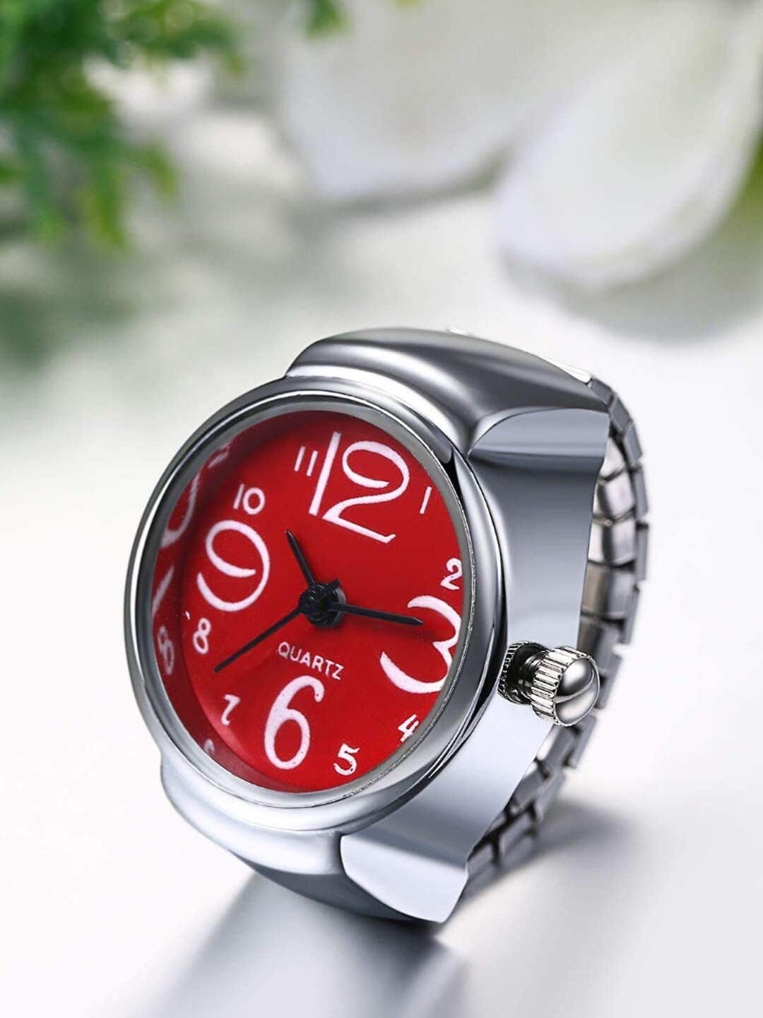 YouBella Silver-Plated Adjustable Watch Finger Ring