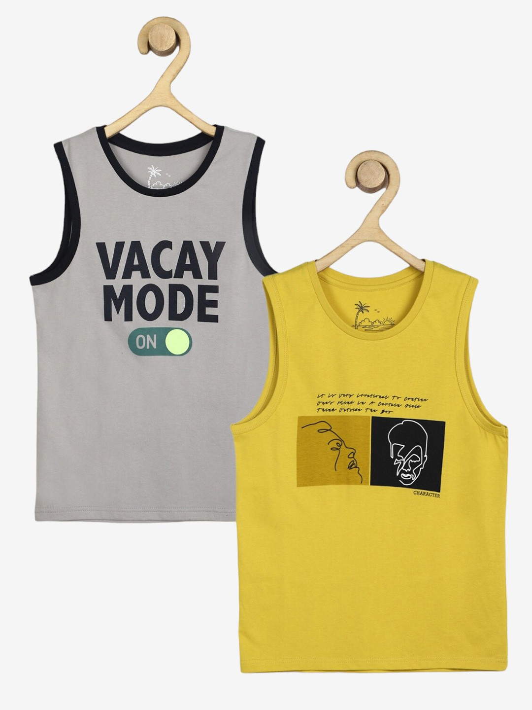 Alan Jones Boys Pack Of 2 Typography Printed T-shirt