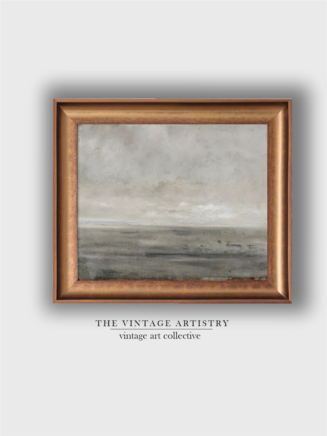 THE VINTAGE ARTISTRY Grey Muted Seascape Wall Art