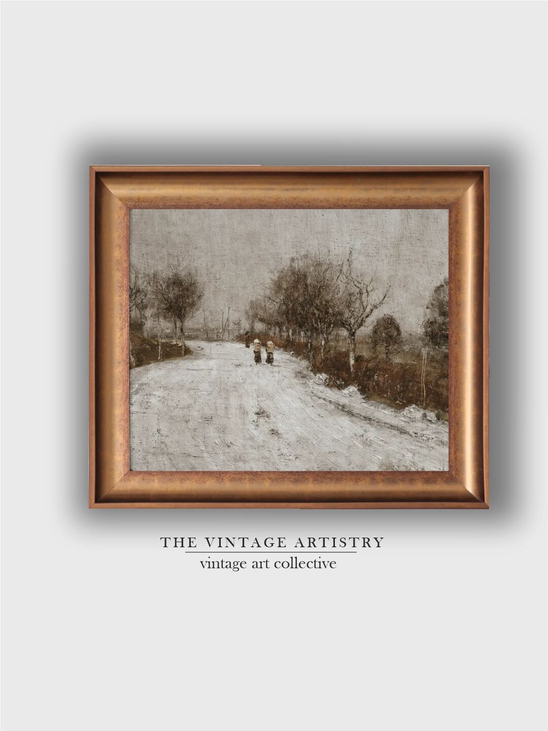 THE VINTAGE ARTISTRY Rustic Winter Canvas Wall Rectangle Paintings Wall Art - 14x18In