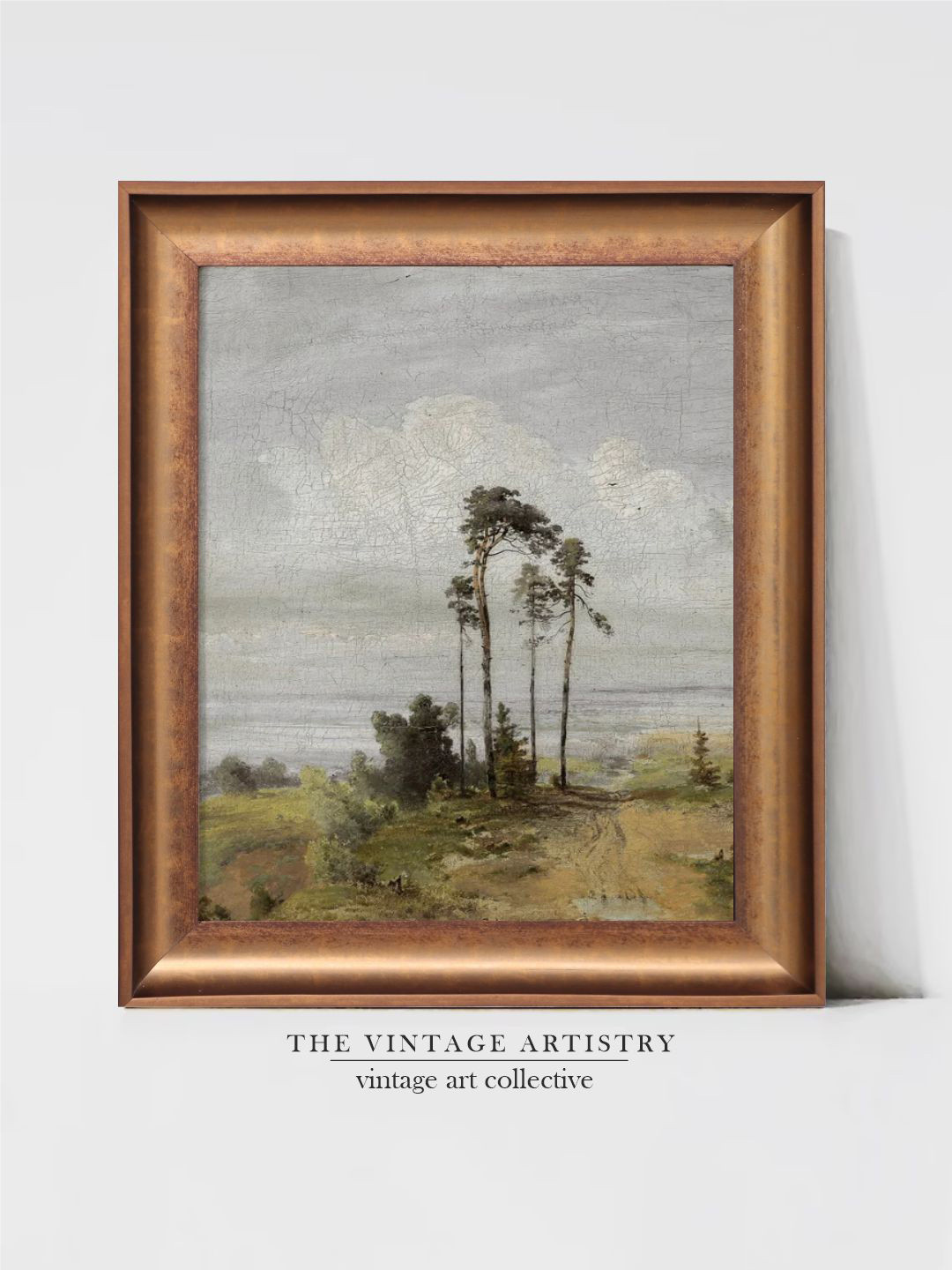 THE VINTAGE ARTISTRY Blue & Green Coastal Beach Wall Art