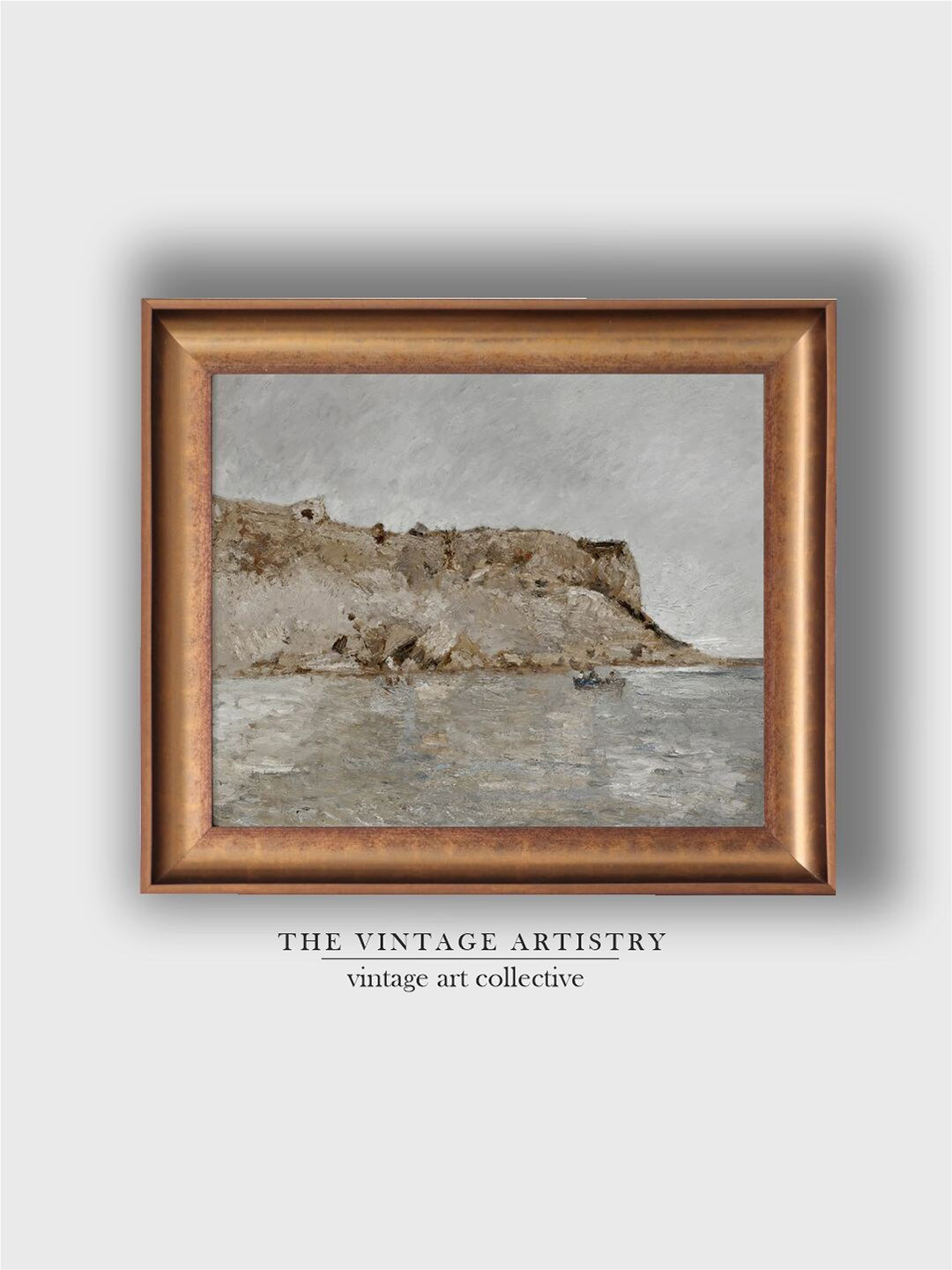 THE VINTAGE ARTISTRY Beige Canvas Wall Living Room Rectangle Paintings Wall Art -18 x 14In