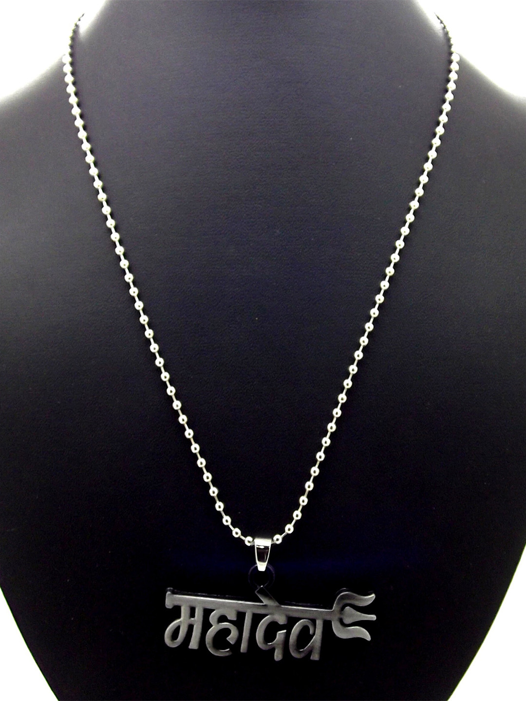 FEMMIBELLA Men Silver-Plated Mahadev Trishul Chain