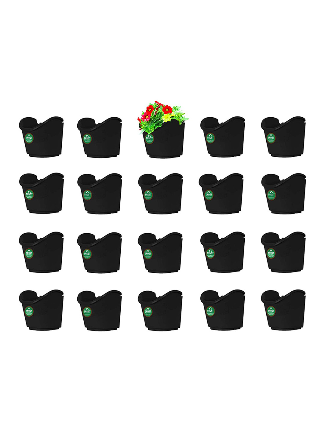 TRUSTBASKET Black 20-Pcs Vertical Gardening Hanging Planters