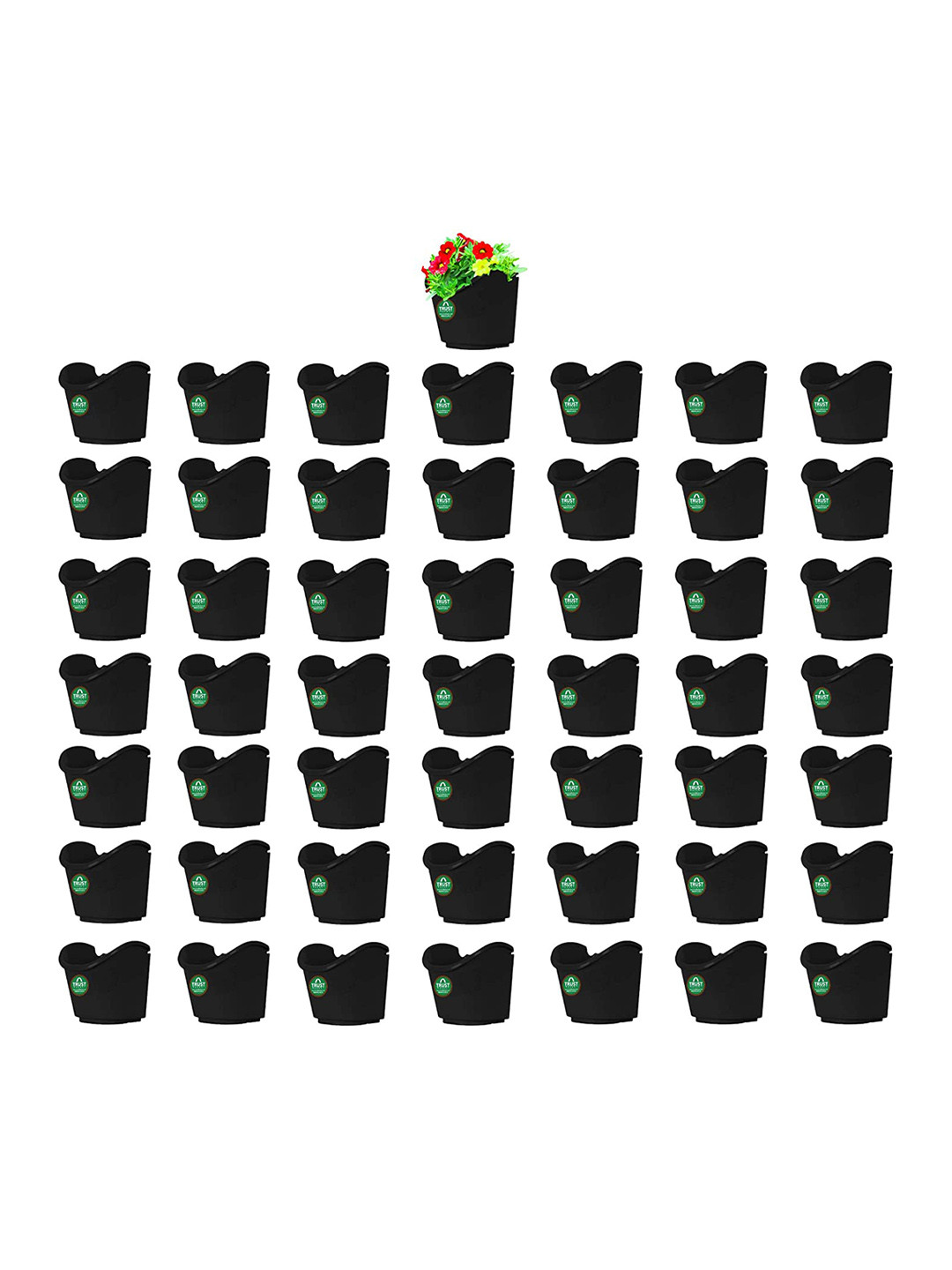 TrustBasket Black 50 Pieces Vertical Gardening Hanging Planters