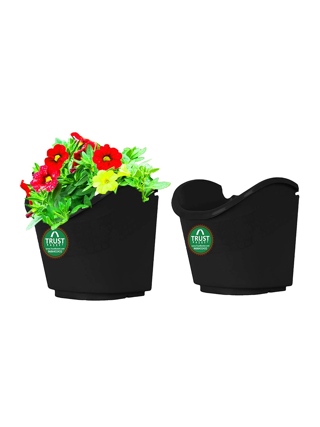 TRUSTBASKET Black 2-Pcs Vertical Gardening Hanging Planters