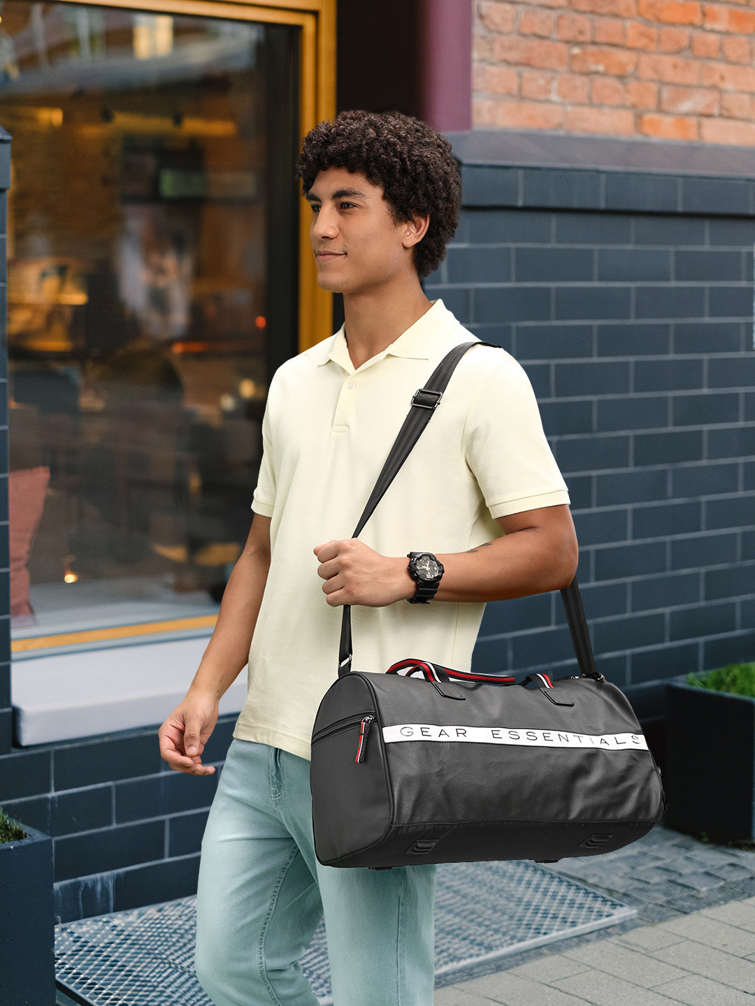 Gear Unisex Duffel Bag with Brand Logo Print Detail