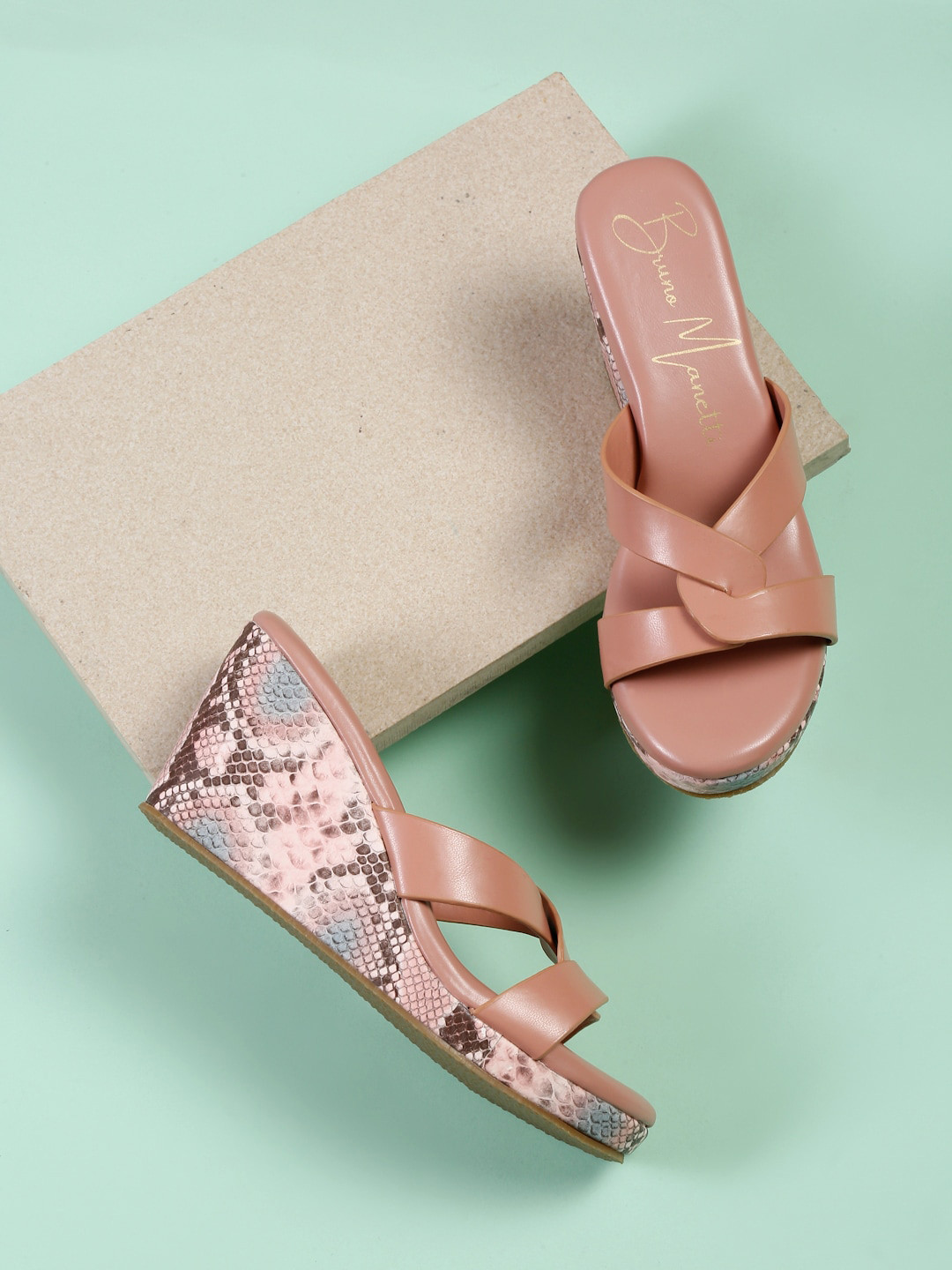 Bruno Manetti Printed Open Toe Wedges