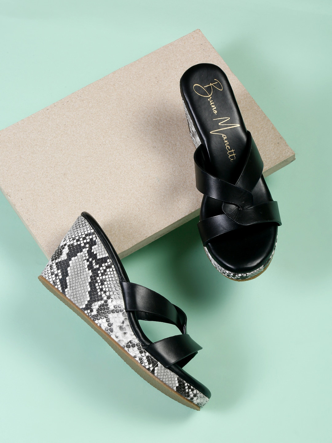 Bruno Manetti Printed Open Toe Wedges