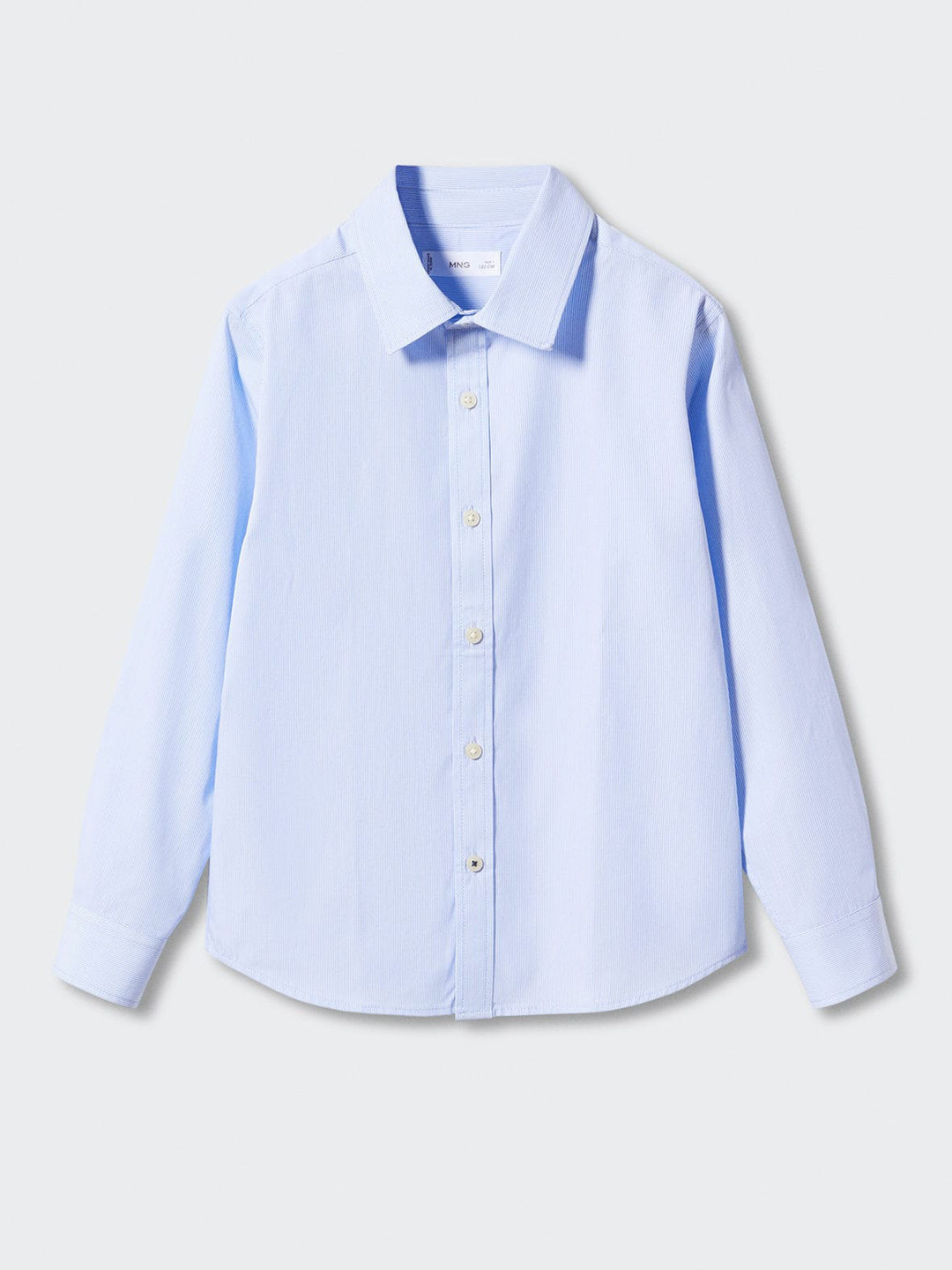 Mango Kids Boys Pinstriped Pure Cotton Shirt
