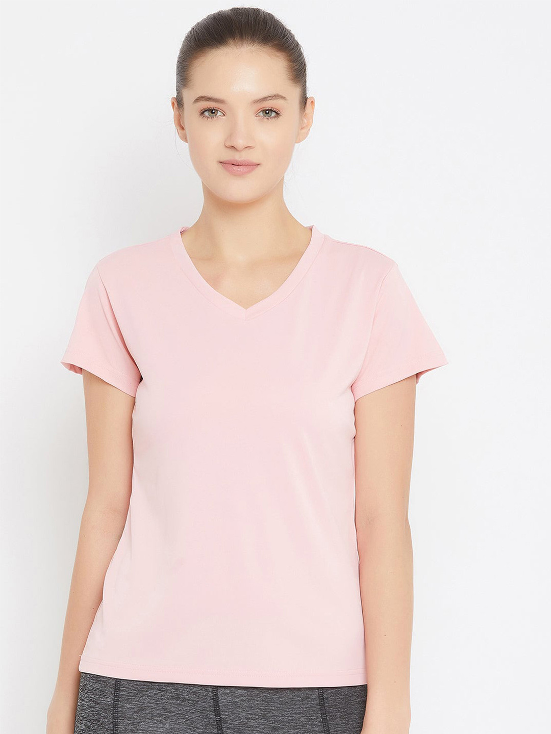 JUMP USA V-Neck Short Sleeves Active Wear T-shirt