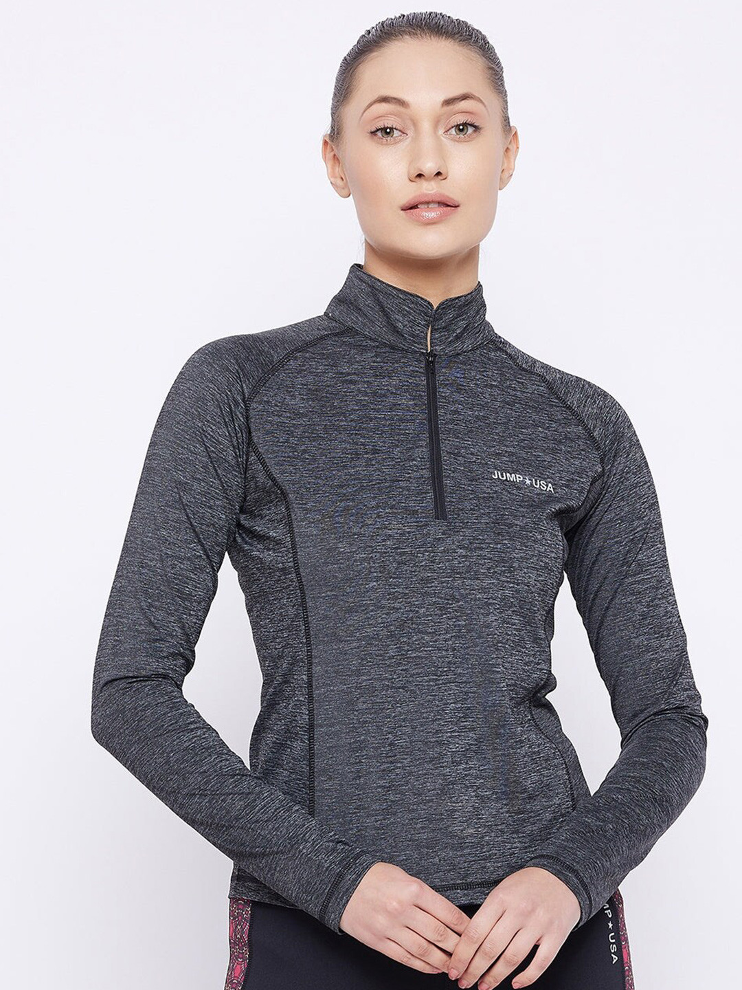 JUMP USA High Neck Long Raglan Sleeves Rapid-Dry T-shirt