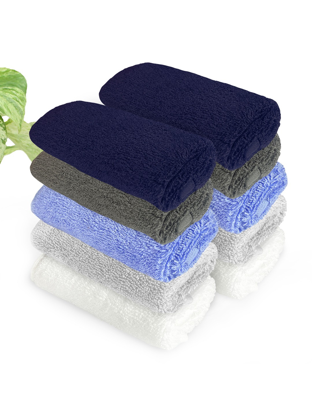 Heelium Unisex Pack of 10 Bamboo Super Soft & Quick Drying Face Towel