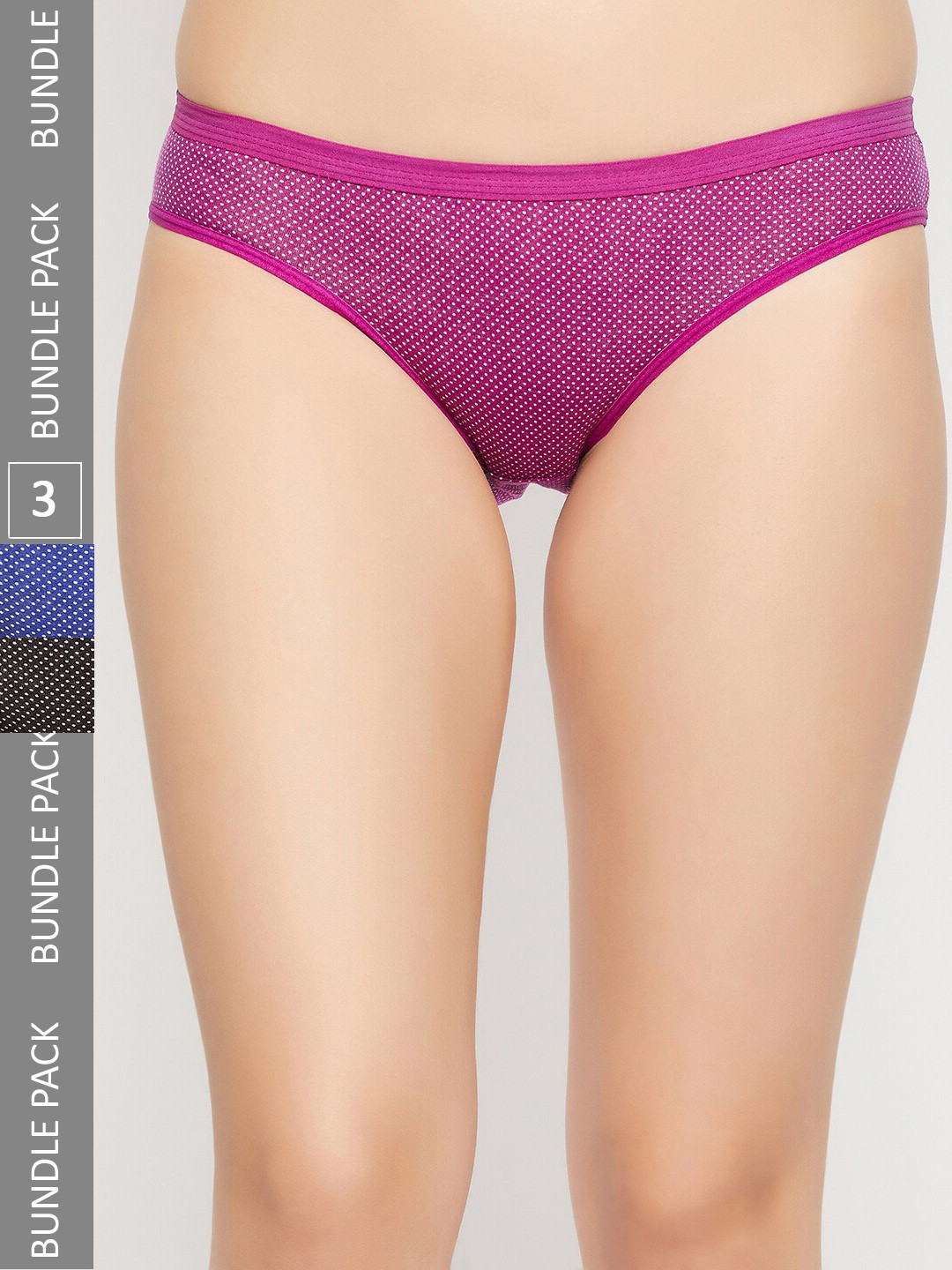 SECRETS BY ZEROKAATA Pack of 3 Assorted Printed Cotton Basic Briefs Panty For Women