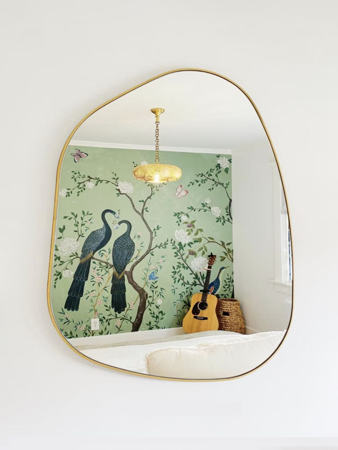 THE HANDMADE FLAIR Gold-Toned Irregular Home Decor Mirror