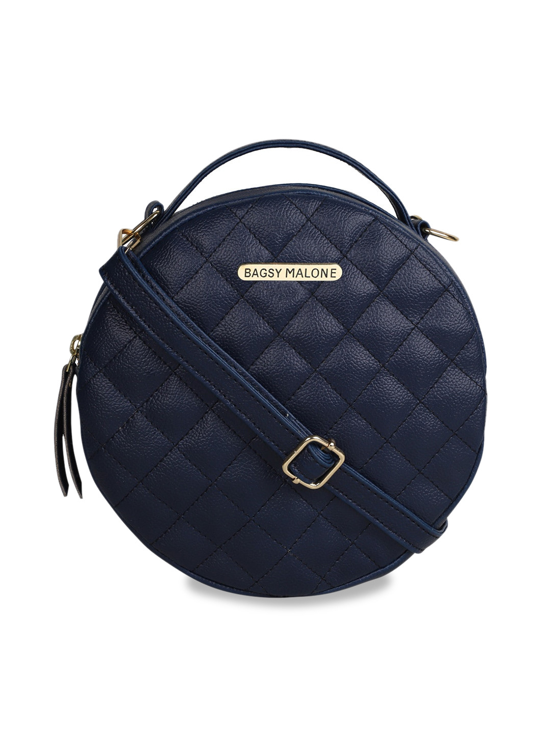 Bagsy Malone Textured PU Water Resistant Structured Sling Bag With Quilted