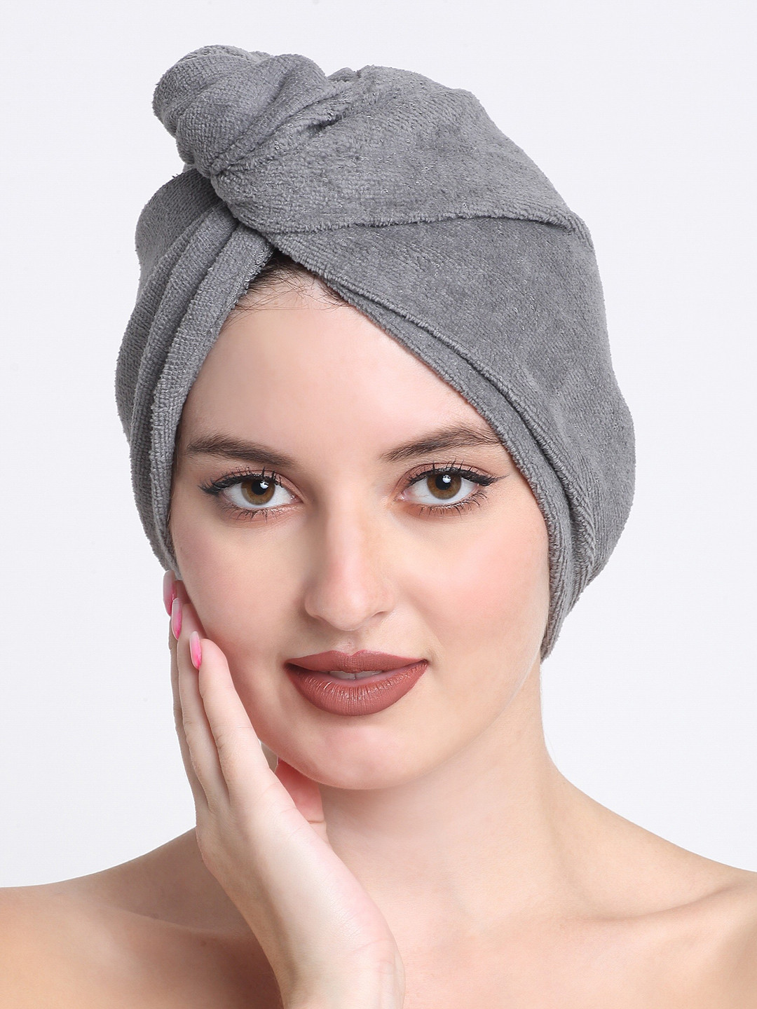 Creeva Luxury Charcoal Pure Cotton 380 GSM Anti Bacterial Hair Wrap Towel