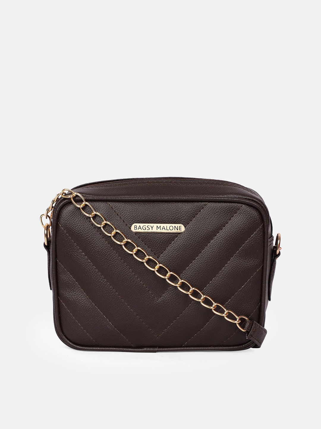 Bagsy Malone Textured PU Water Resistant Structured Sling Bag