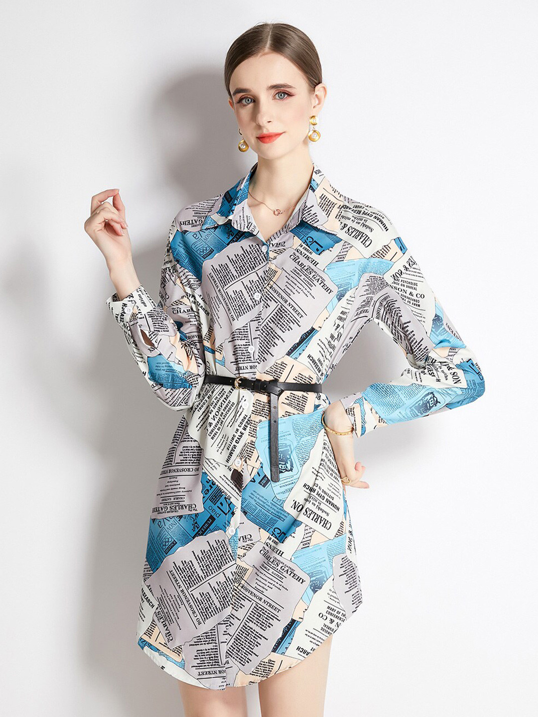 JC Collection Typography Printed Casual Dress