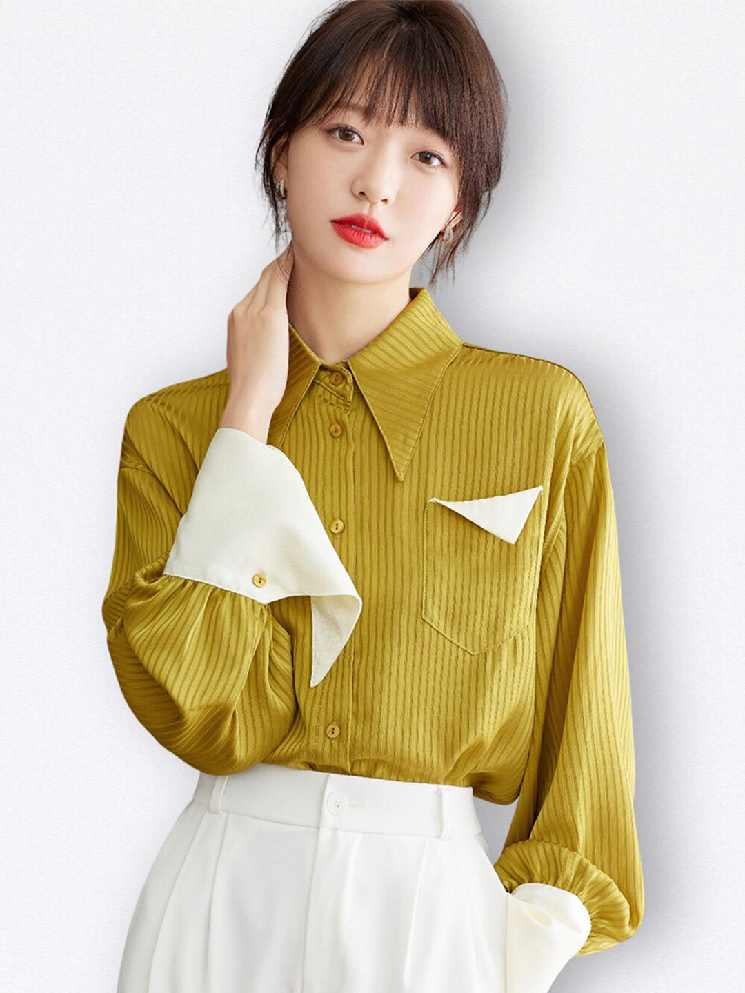 JC Collection Vertical Stripes Striped Regular Fit Casual Shirt