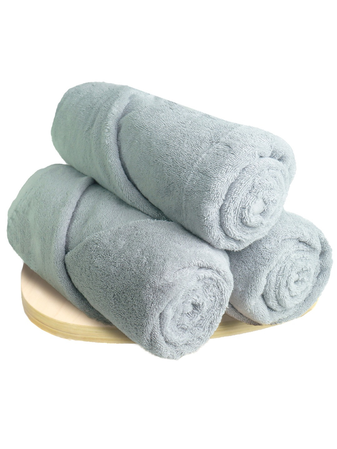 Heelium Light Grey Unisex Pack of 3 Bamboo Super Soft & Quick Drying 600 GSM Bath Towel