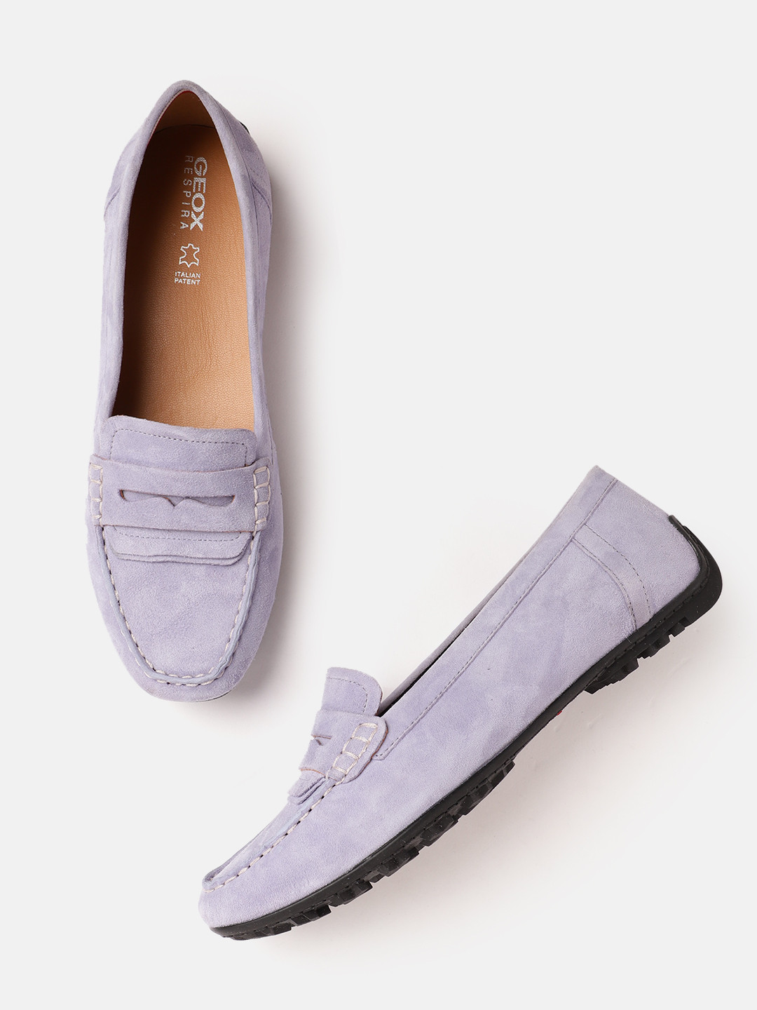 Geox U Kosmopolis+Grip Women Textured Leather Moccasins