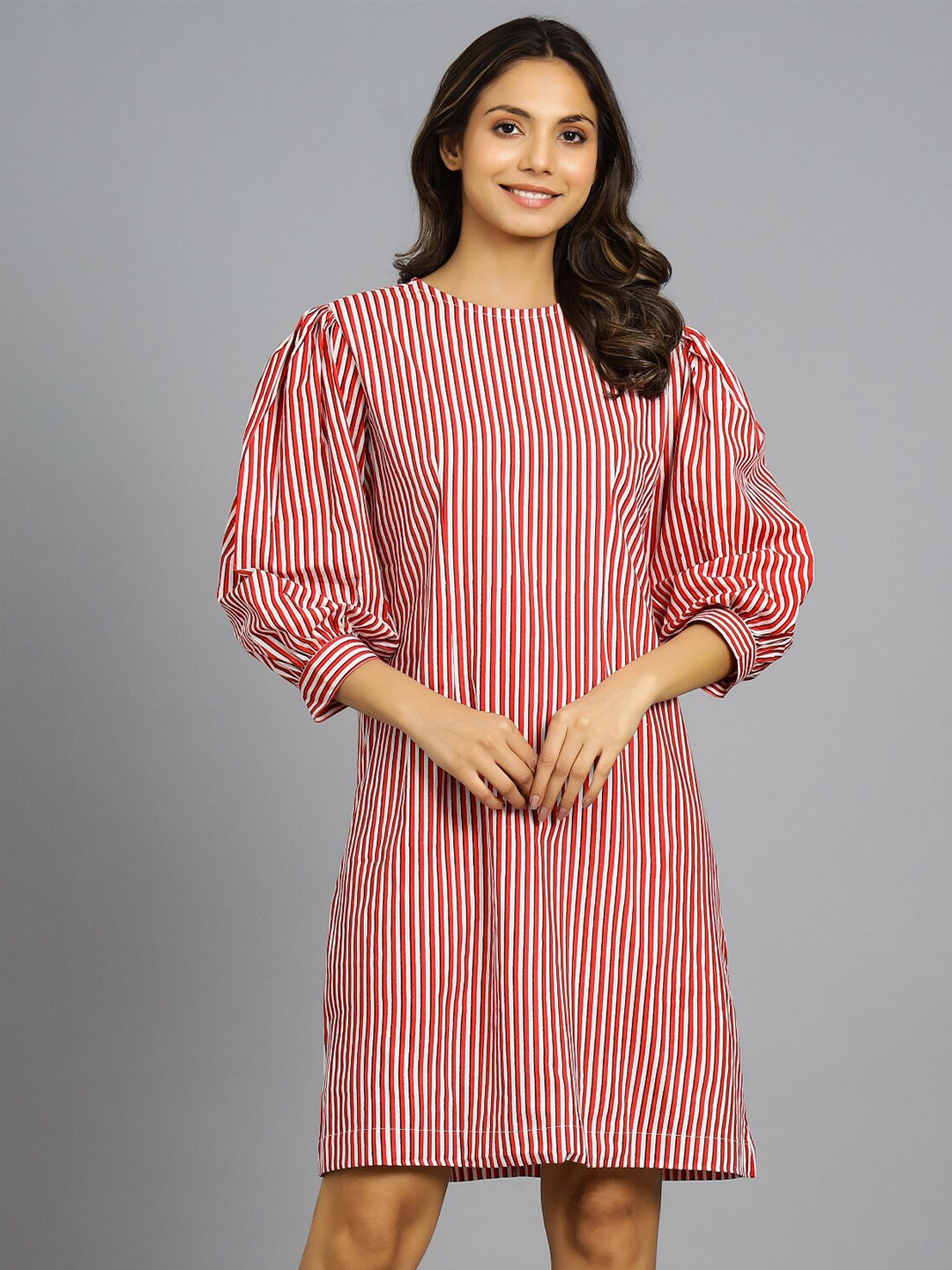 HANDICRAFT PALACE Striped A-Line Dress