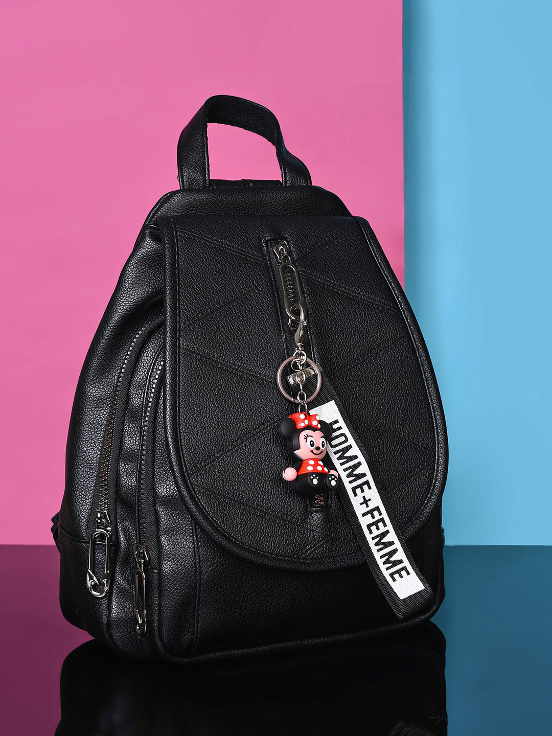 HAUTE SAUCE  Women Water Resistant Zip Lock PU Small Backpack