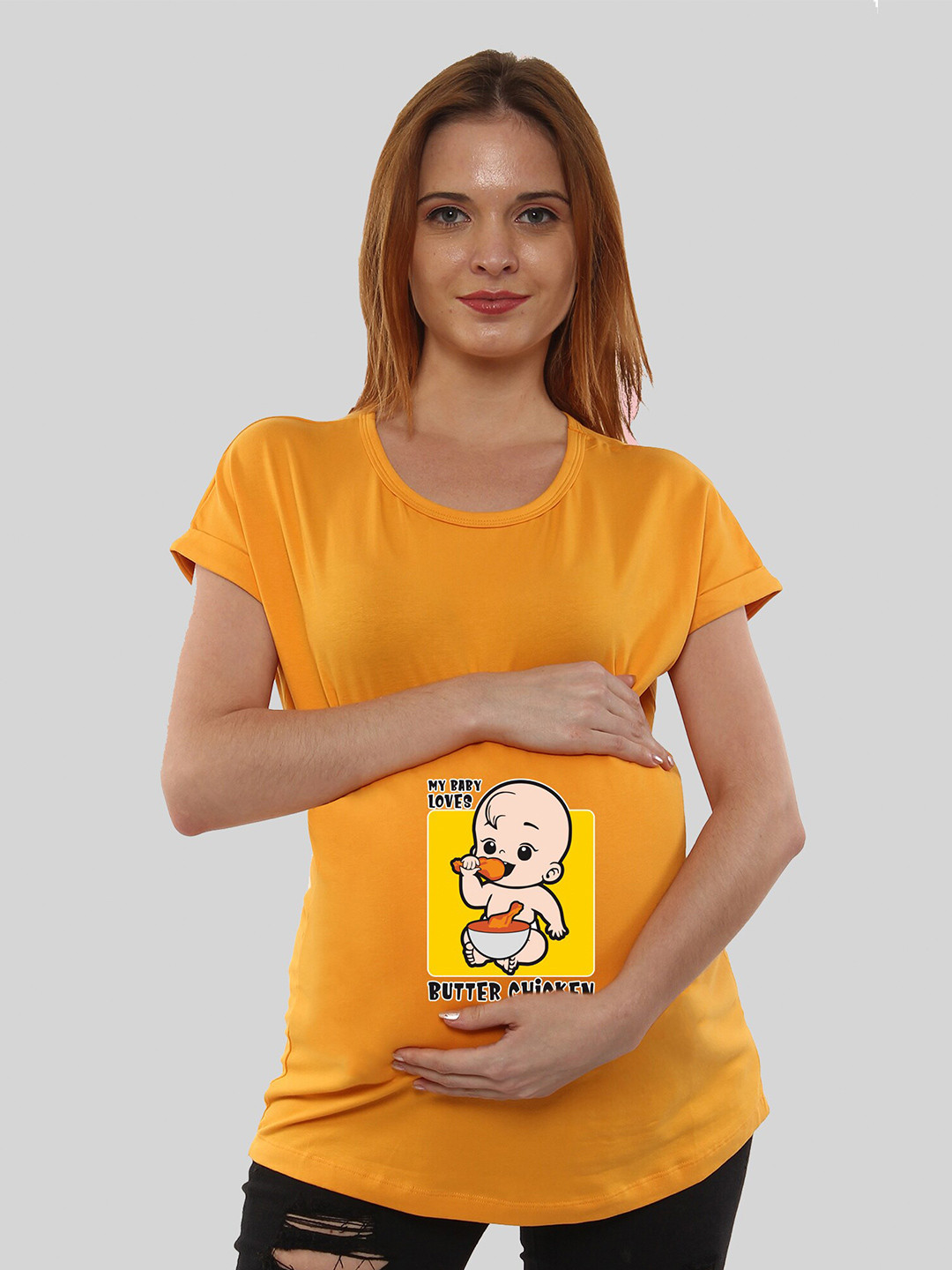 SillyBoom Grphic Printed Cotton Maternity T-shirt
