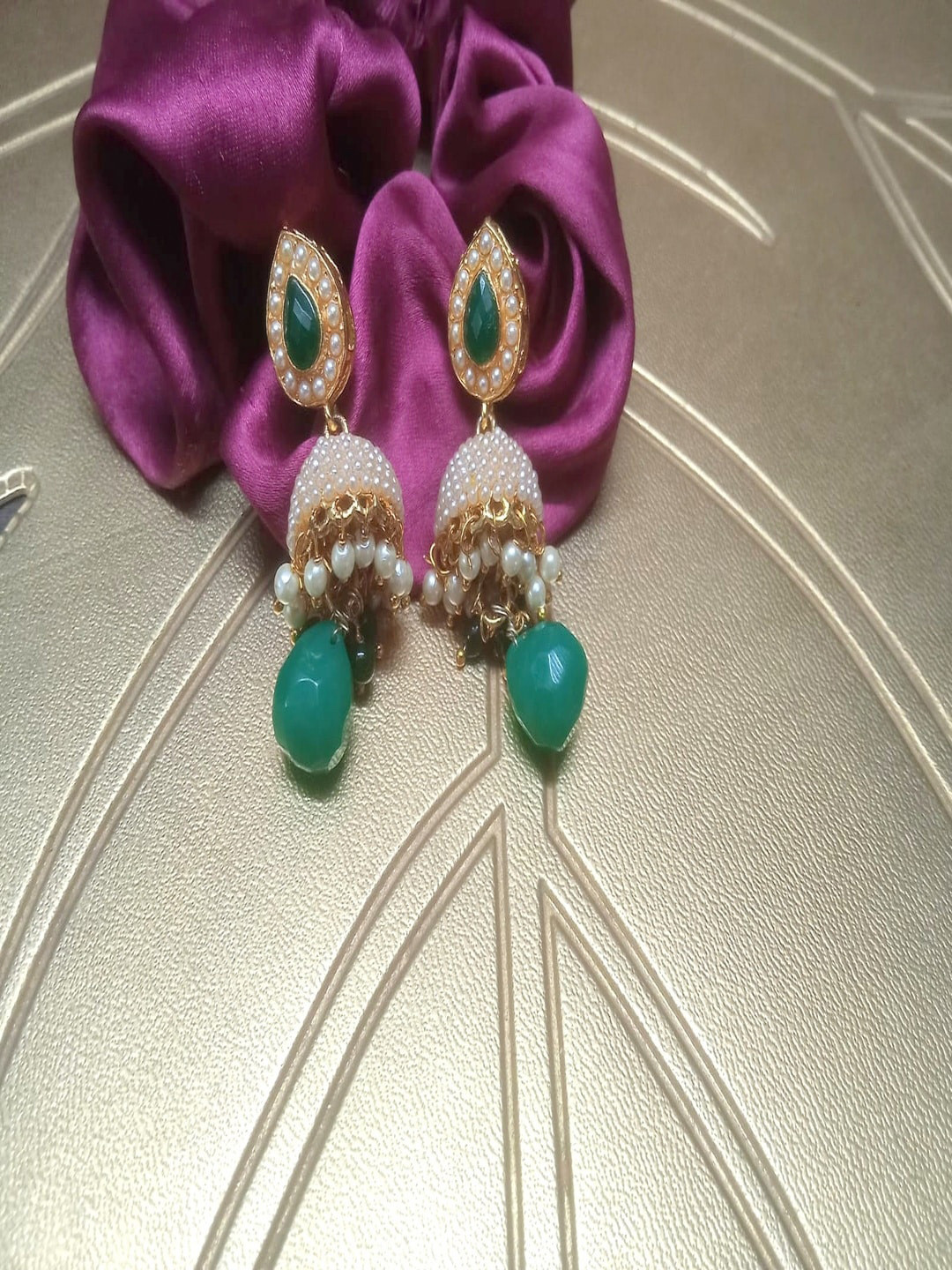 Runjhun Gold-Plated Jhumkas Earrings