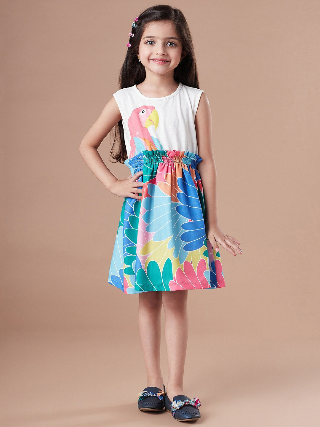 pspeaches Printed A-Line Dress