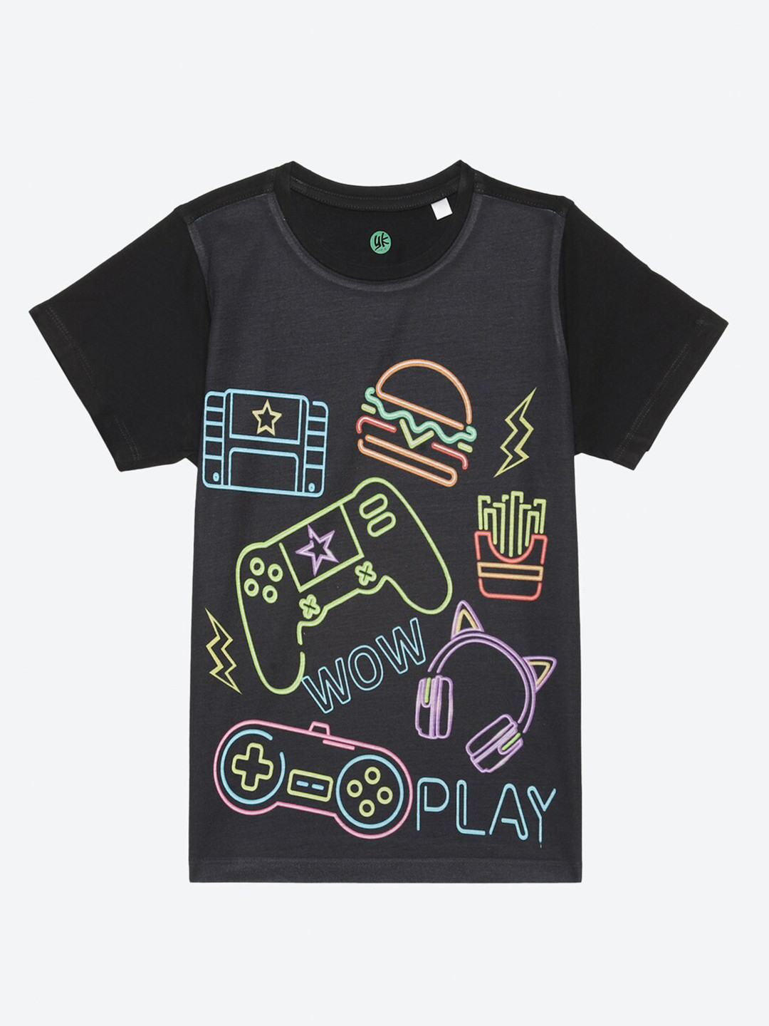 YK Boys Printed Round Neck T-shirt