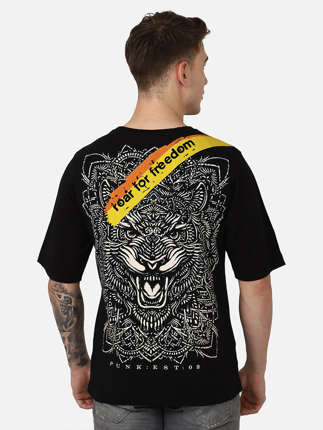 PUNK Graphic Printed Round Neck Cotton T-shirt