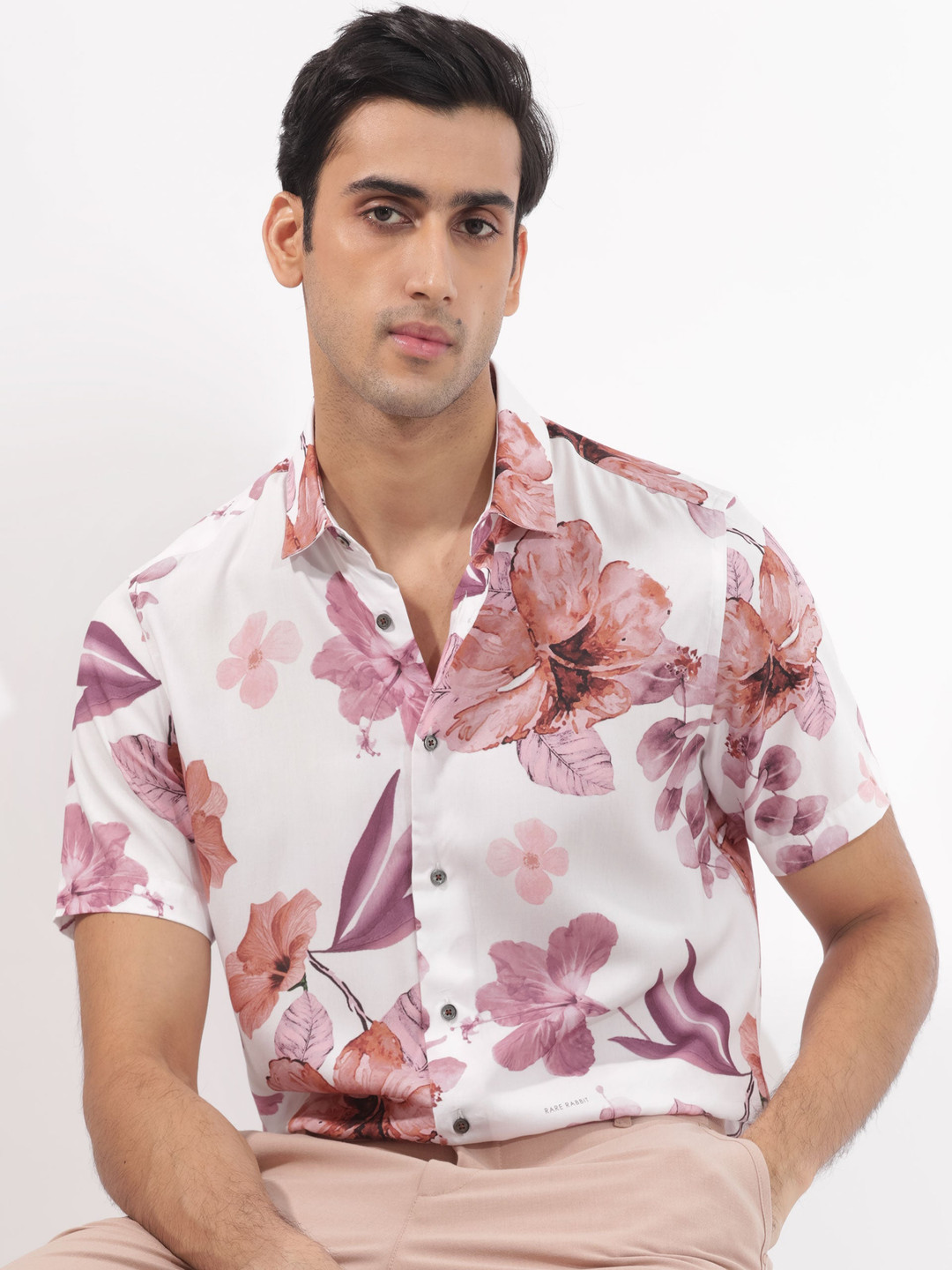 RARE RABBIT Men Siros Slim Fit Floral Printed Shirt