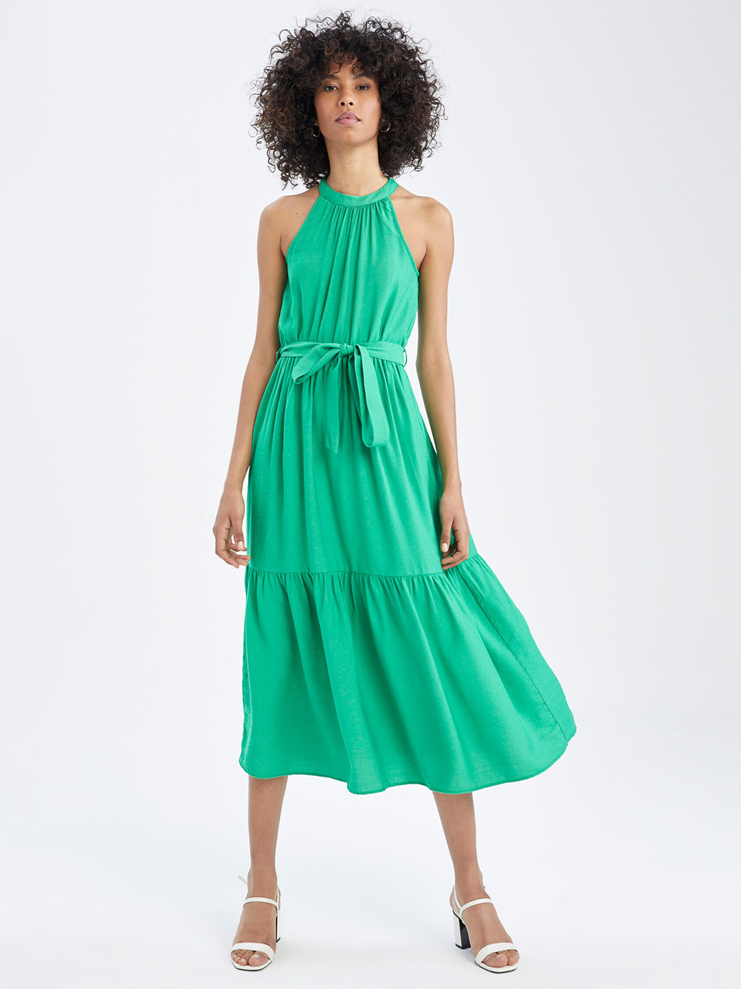 DeFacto Halter Neck Tie-Up Detail Dress