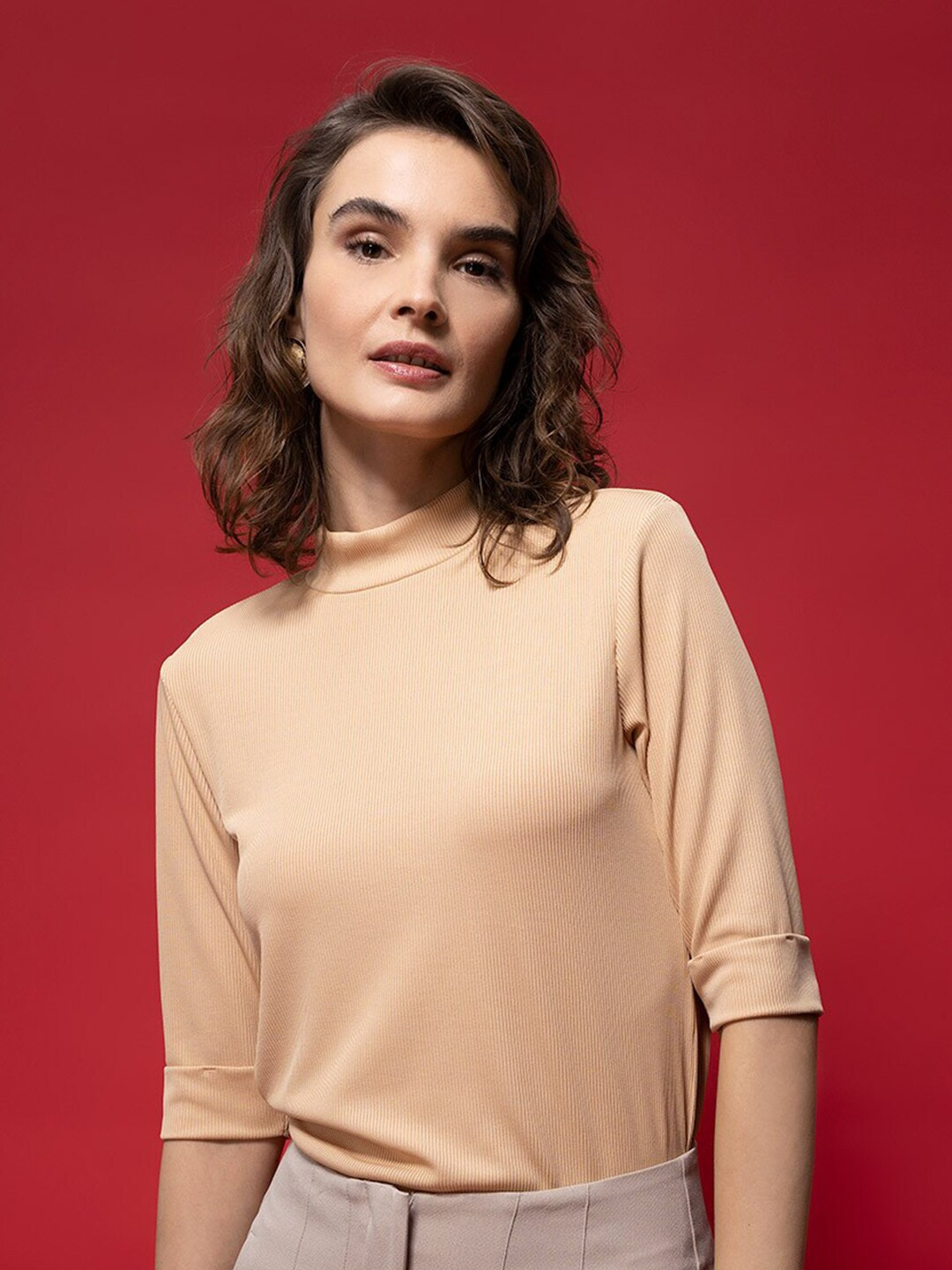 DeFacto High Neck Short Sleeves T-shirt