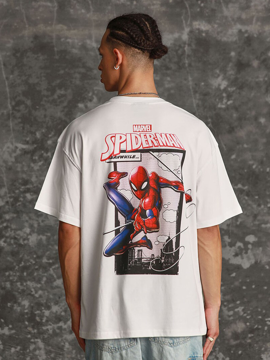 Bonkers Corner Spider-Man Printed Relaxed Fit Cotton T-Shirt