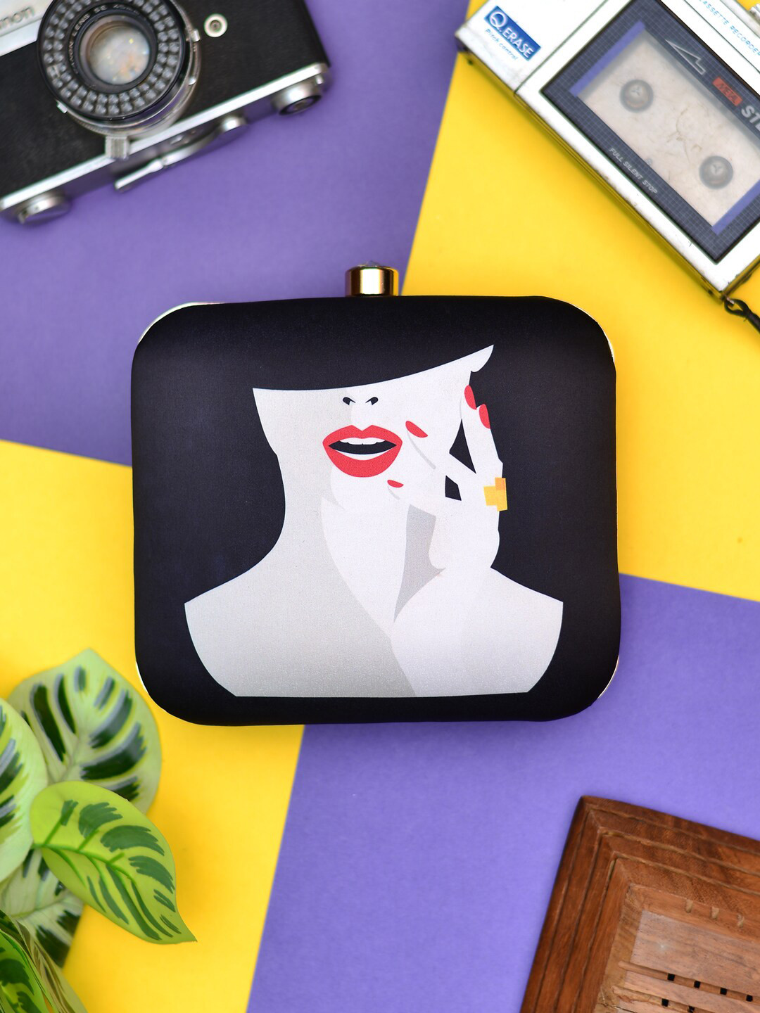 ARTKLIM Half Face Women Printed Box Clutch