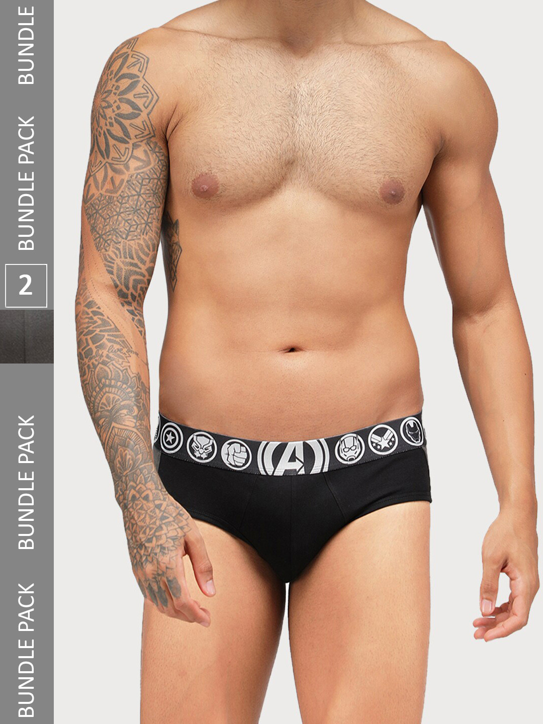 Zoiro Men Pack Of 2 Coloublocked Anti-Pilling Basic Briefs