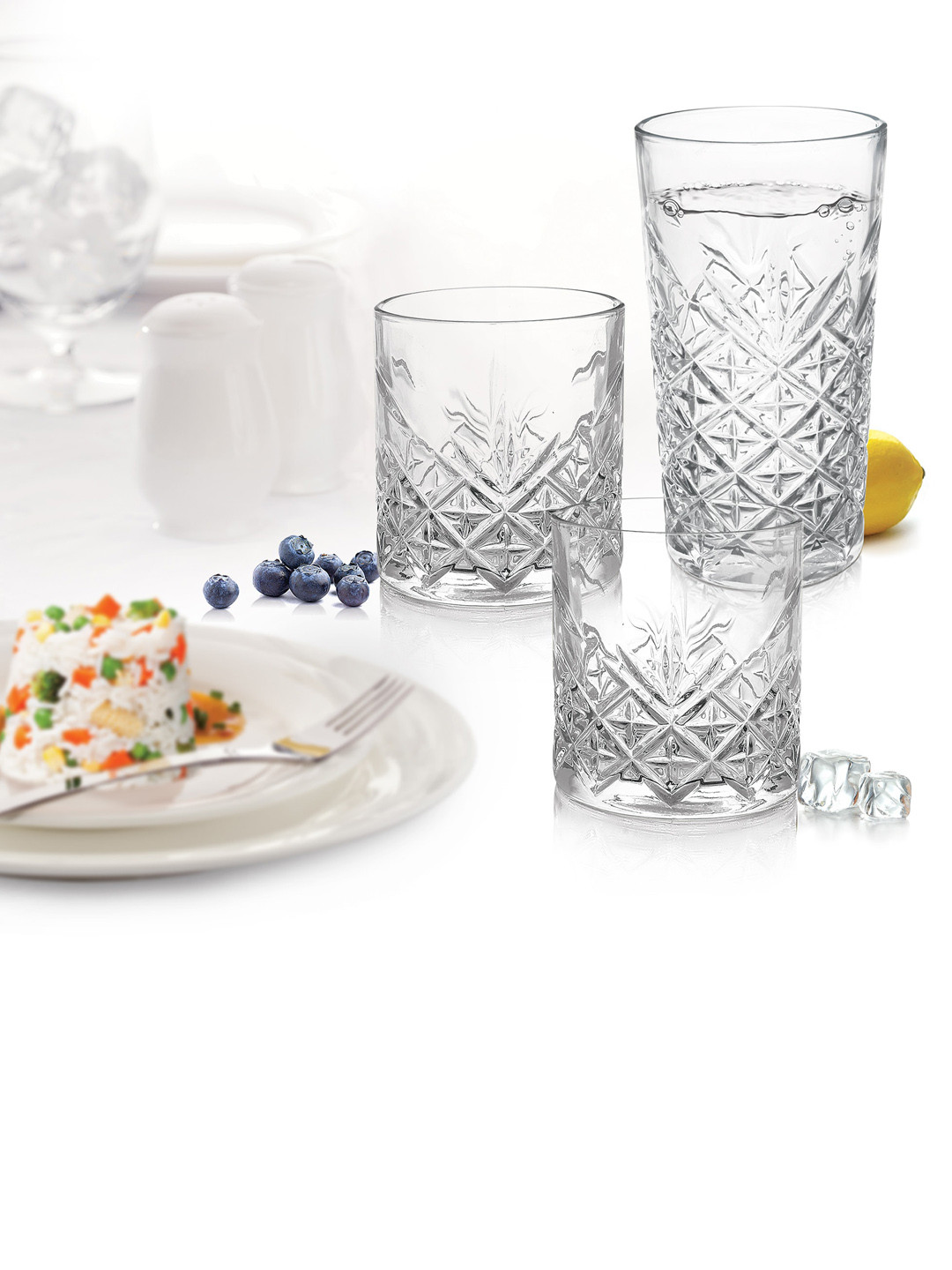 Treo Barley 340 Whiskey 6 Pieces Transparent Glass Tumbler 340 ml Each