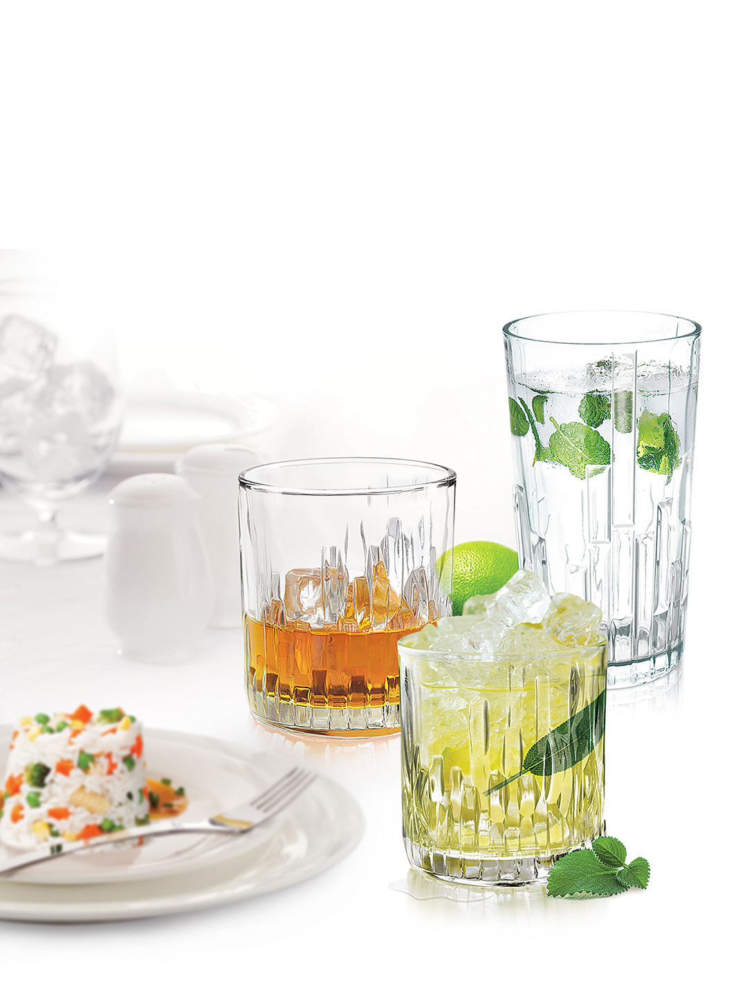 Treo Steps 330 Whiskey 6 Pieces Transparent Glass Tumblers 330 ml Each