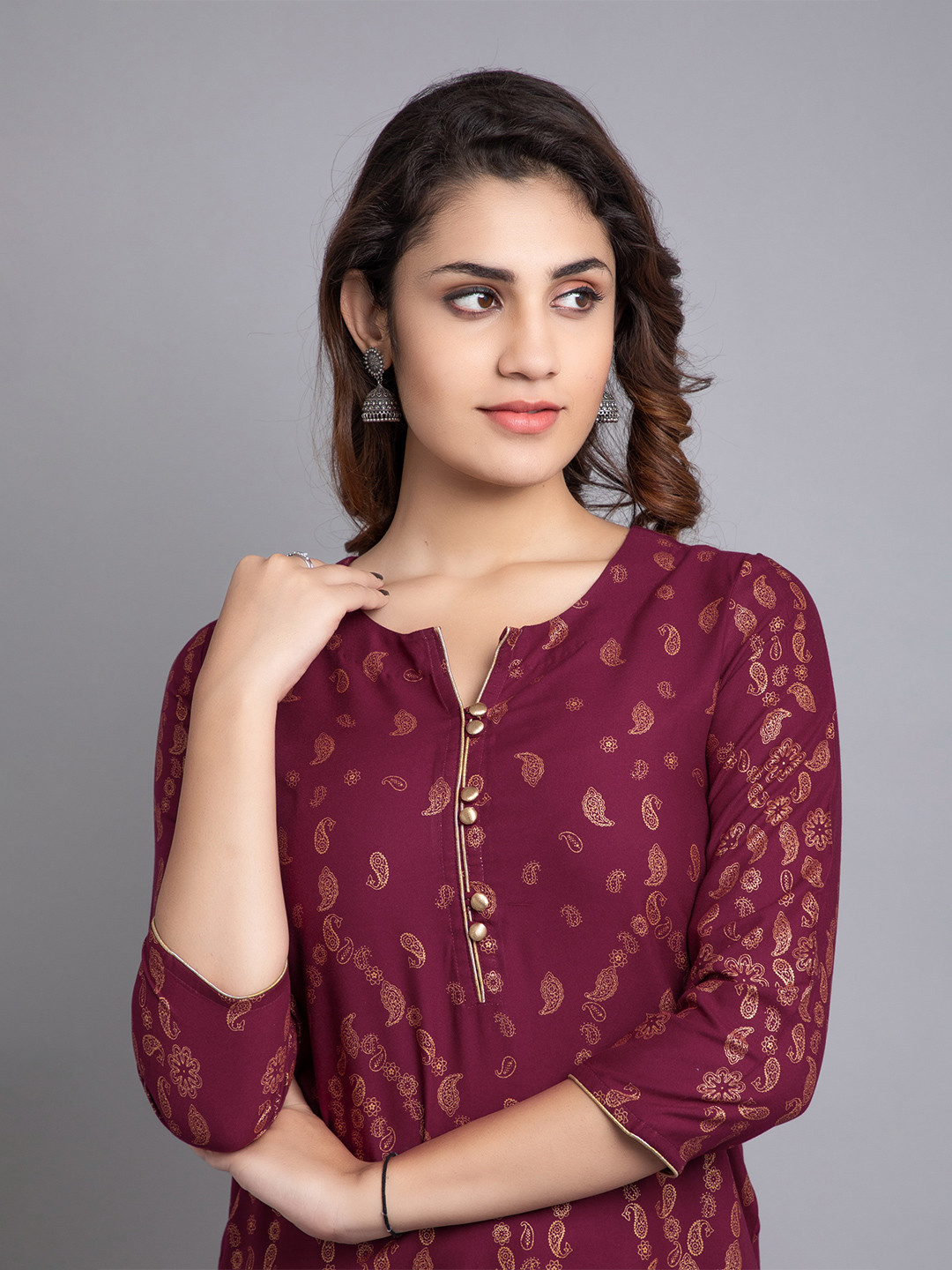 SUTI Paisley Printed Straight Kurta with Sharara